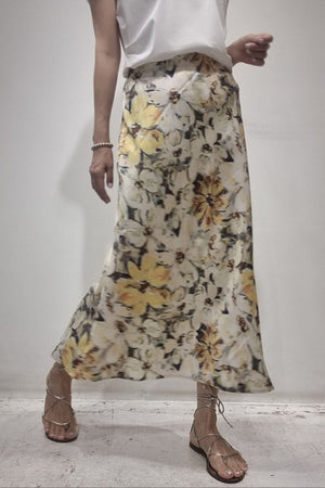 Floral Print Slim Maxi Skirt