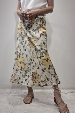 Floral Print Slim Maxi Skirt