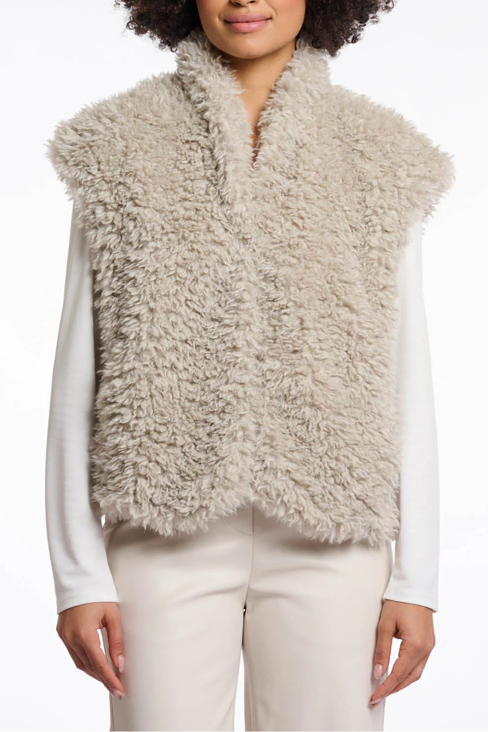 Faux Fur Cap Sleeve Vest