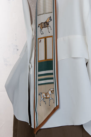 Horse Print Long Twilly Scarf