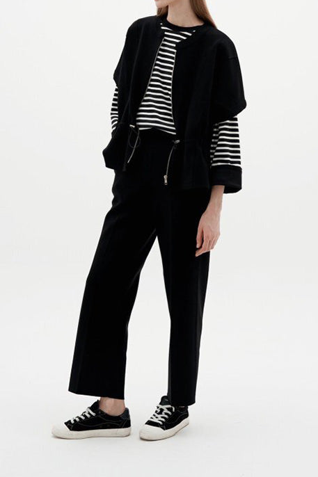 Front Zip Dolman Sleeveless Jacket