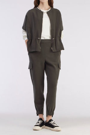 Front Zip Dolman Sleeveless Jacket
