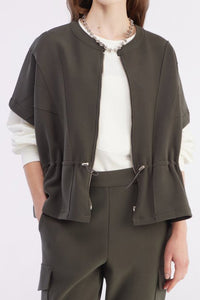 Front Zip Dolman Sleeveless Jacket