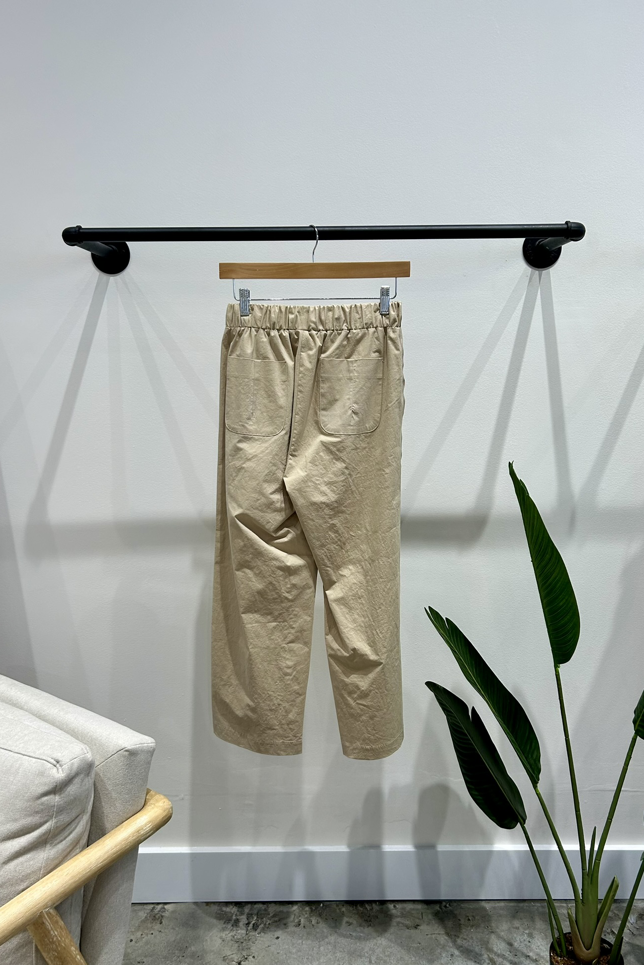 Cotton Side Tape Relaxed Pants