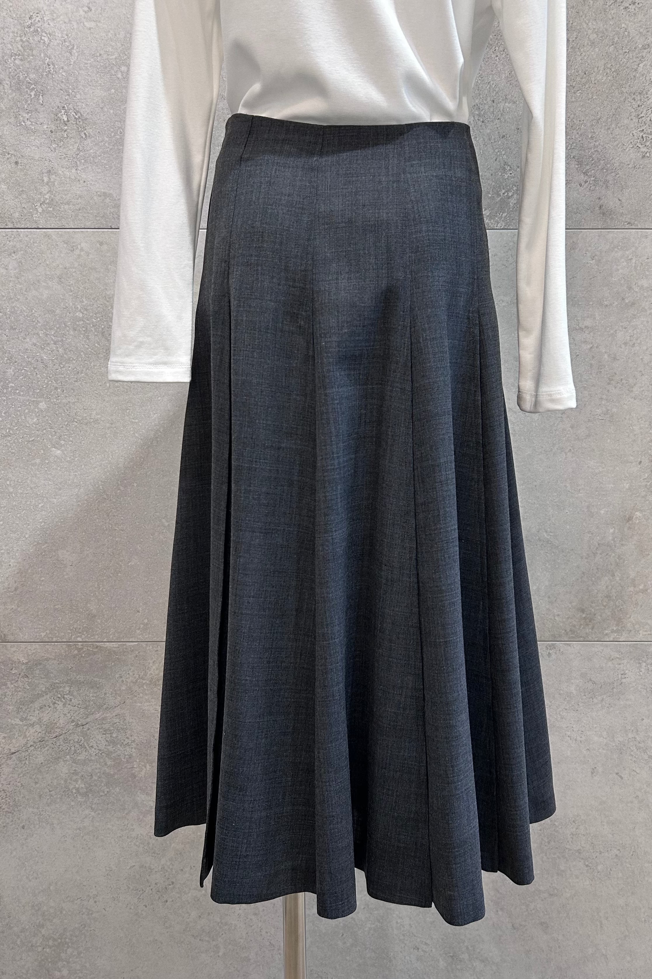 Frida Pleated Wool Skirt