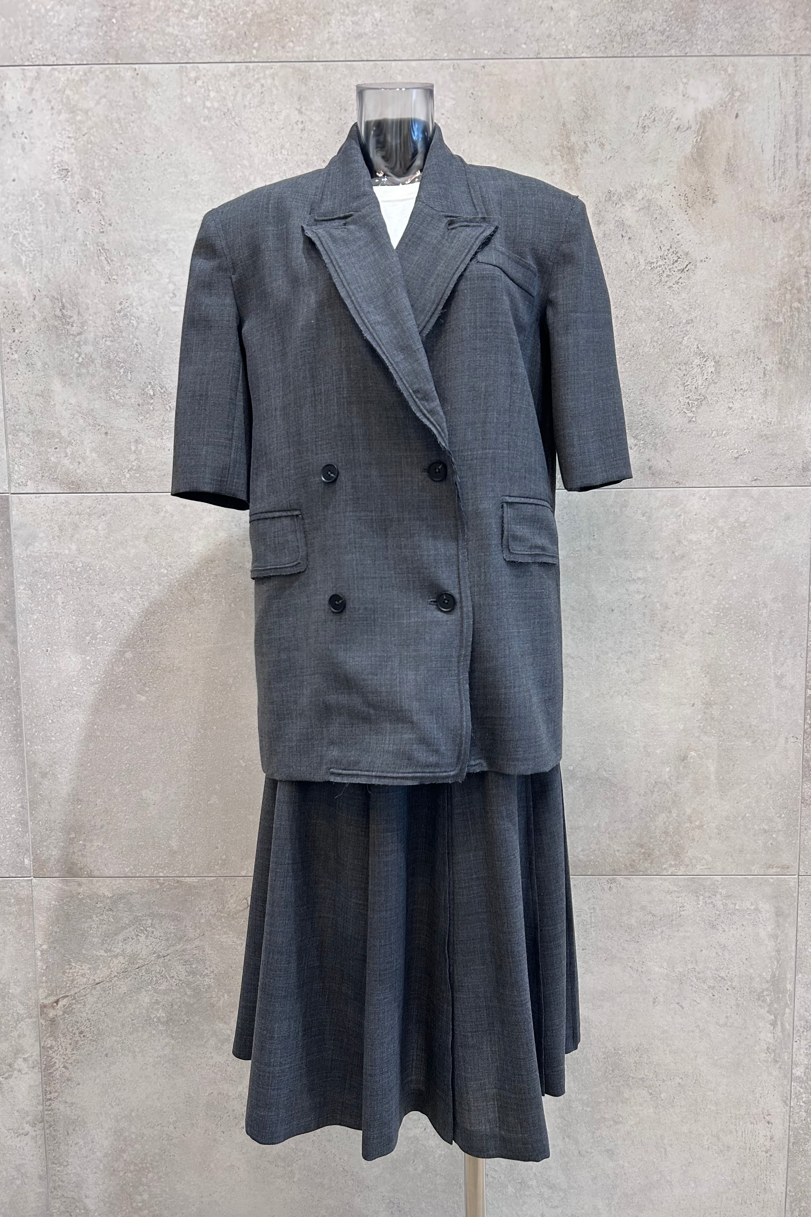 Frida Pleated Wool Skirt