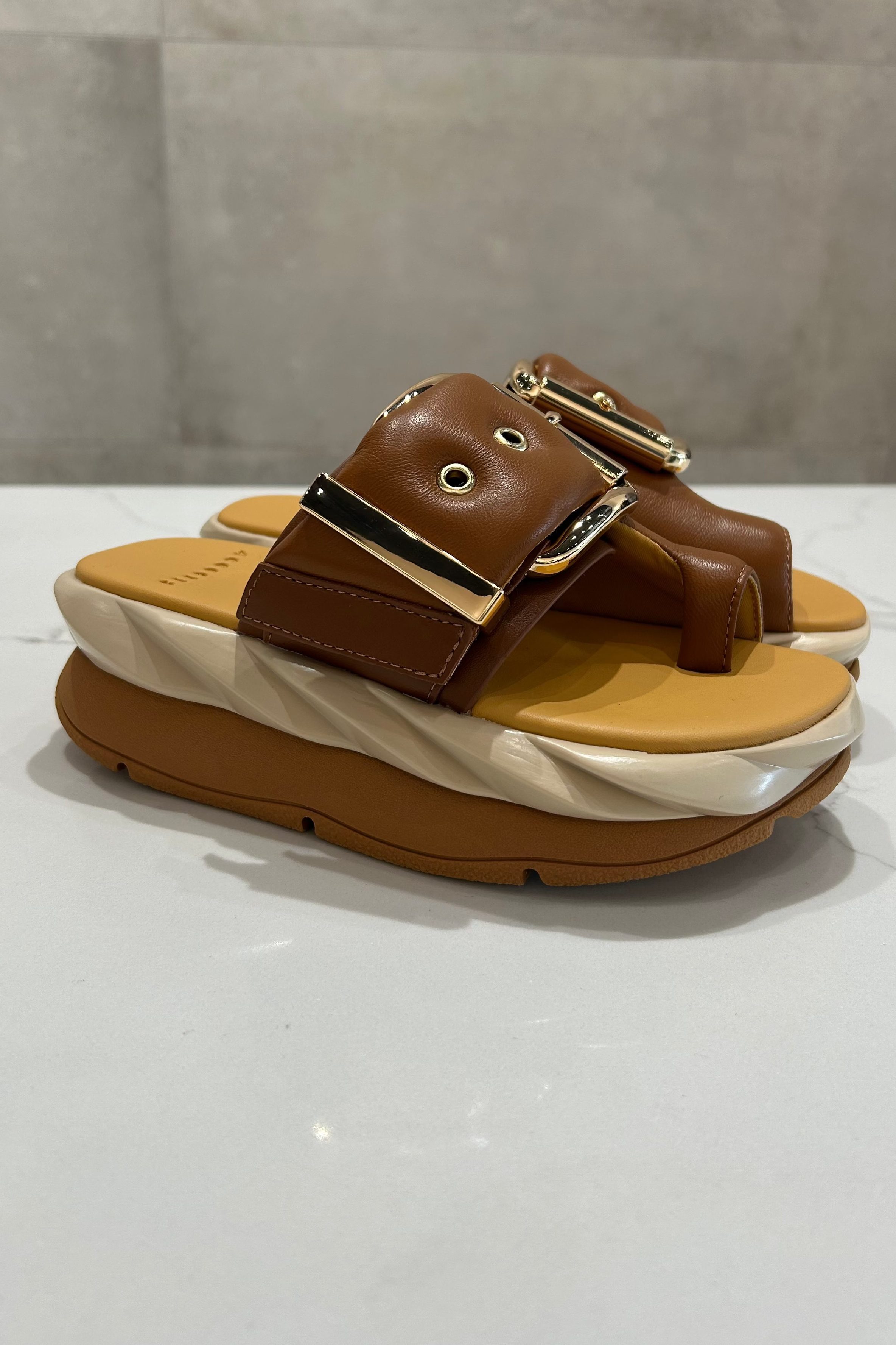 Mellow Buckle Platform Slide