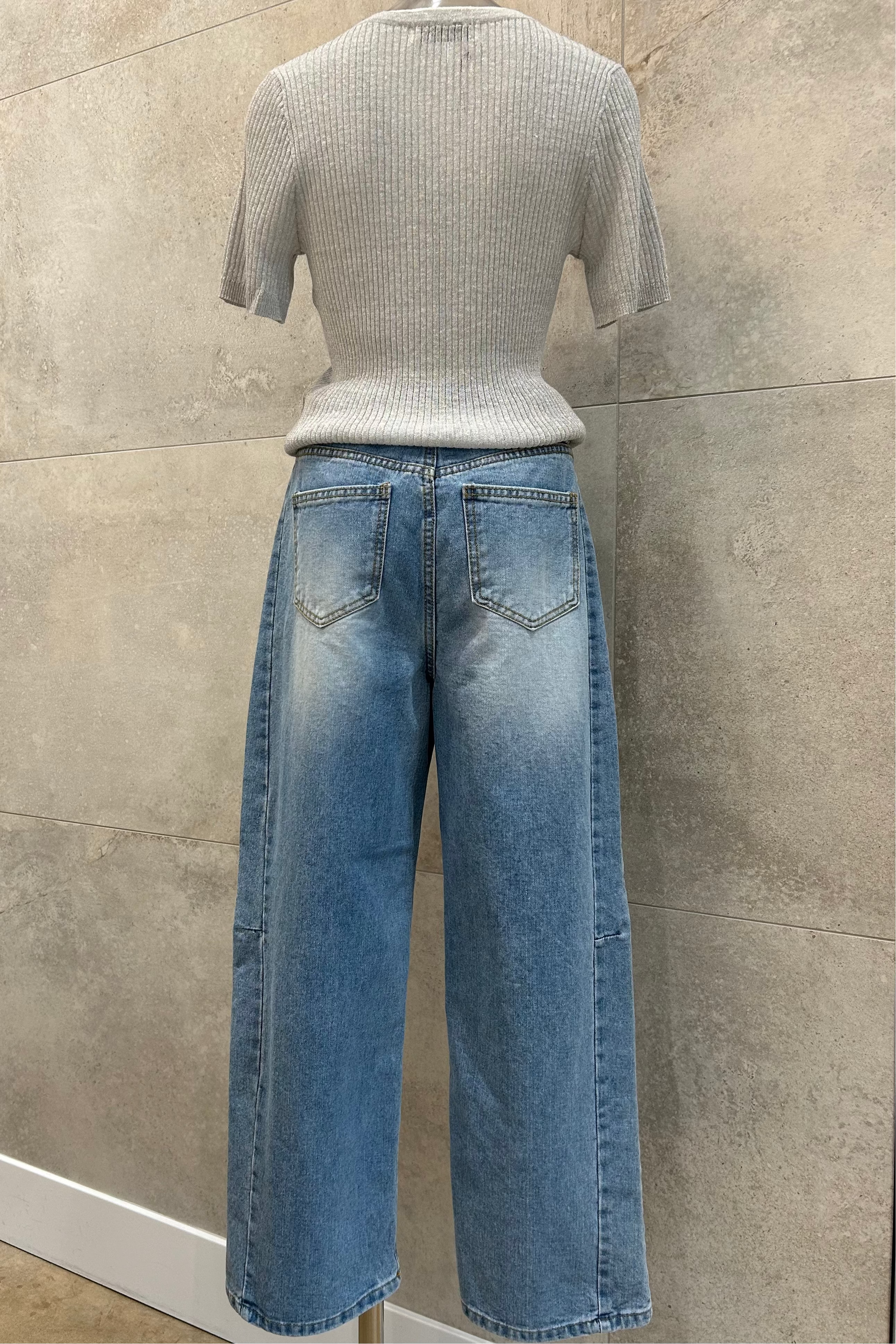 Yena Side Seam Barrel Jeans