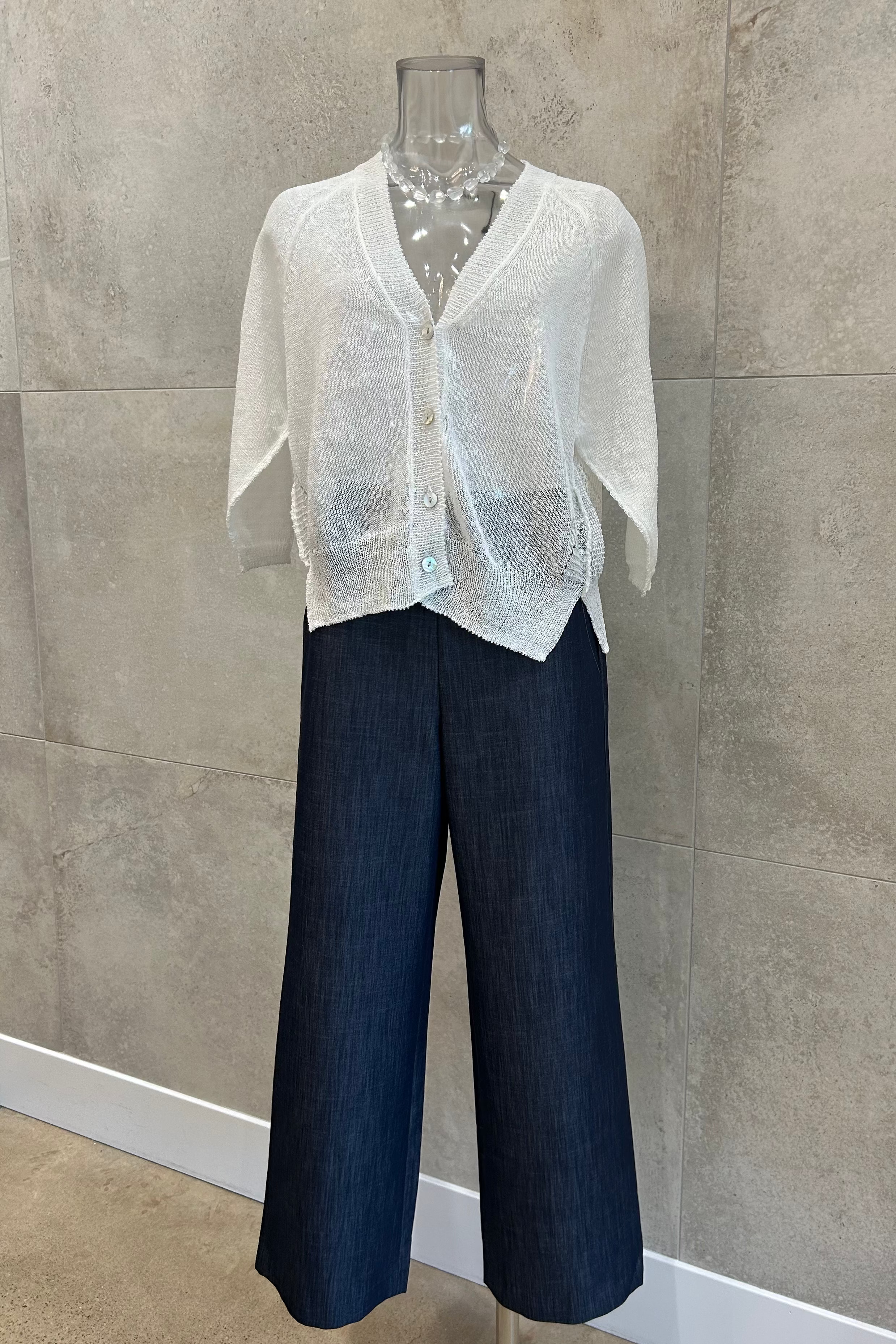 Linen Crop Cardigan