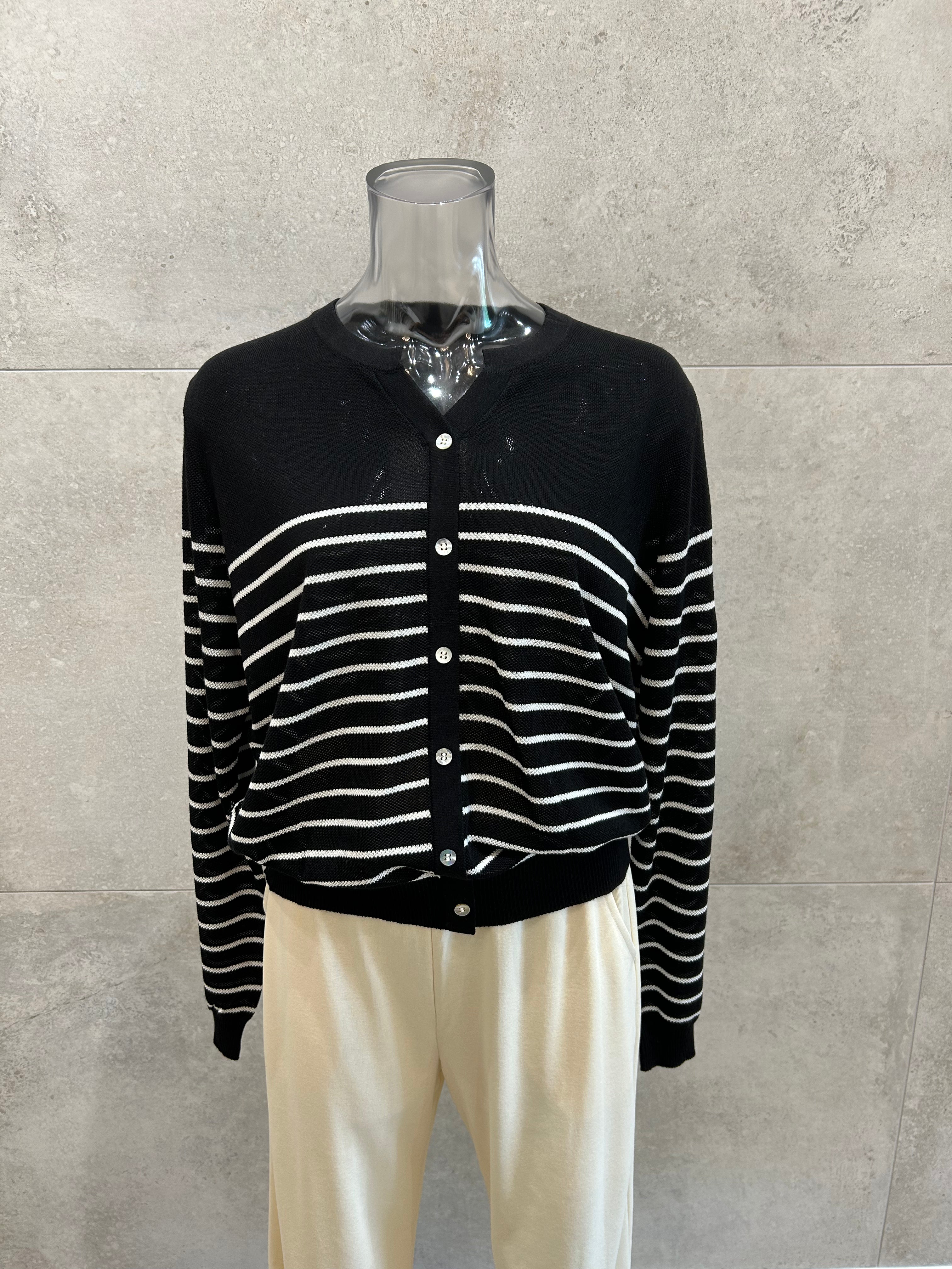 Linen Blend Stripe Cardigan