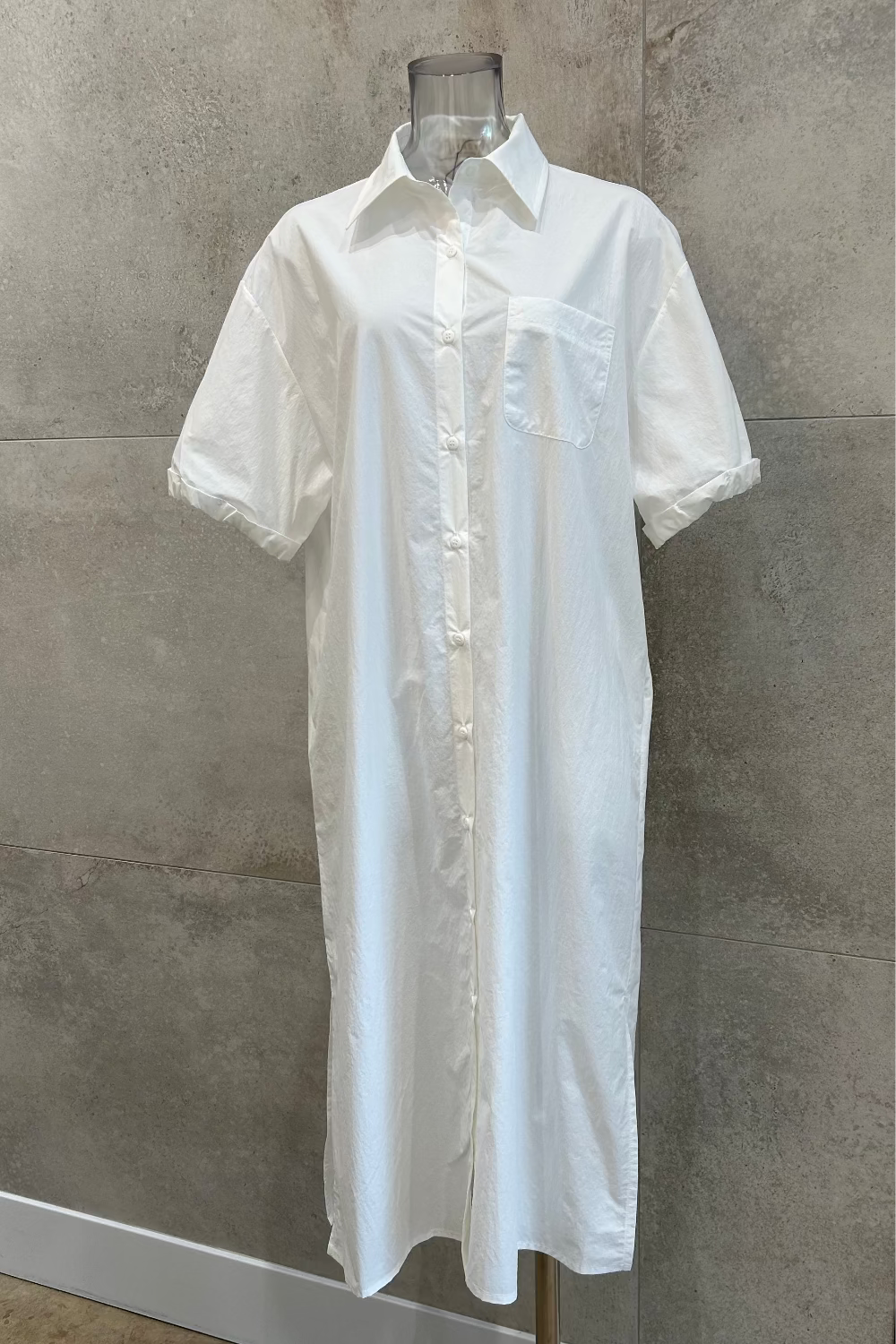 Tech Button-Up Shirt Dress