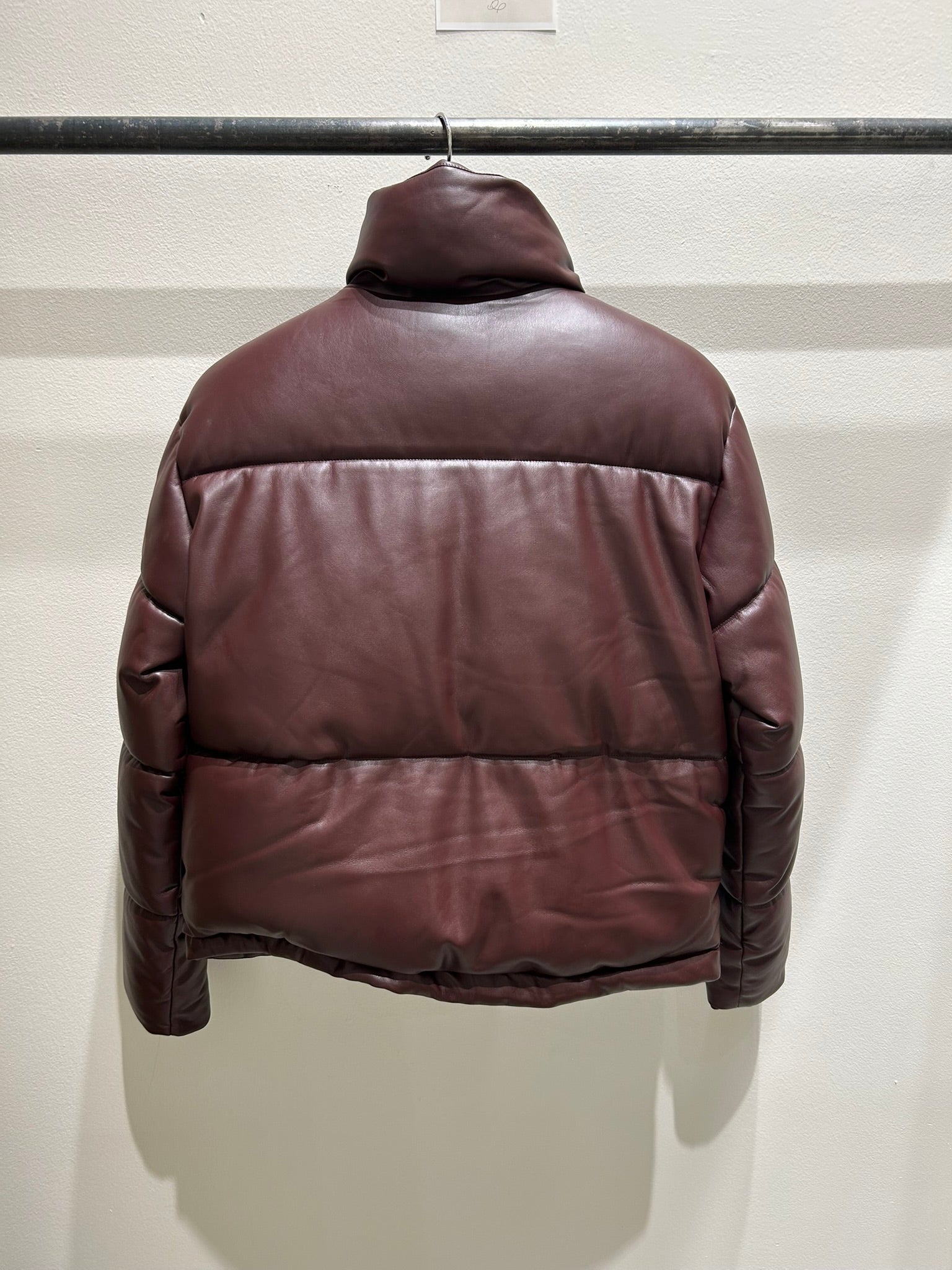 Faux Leather Puffer Coat