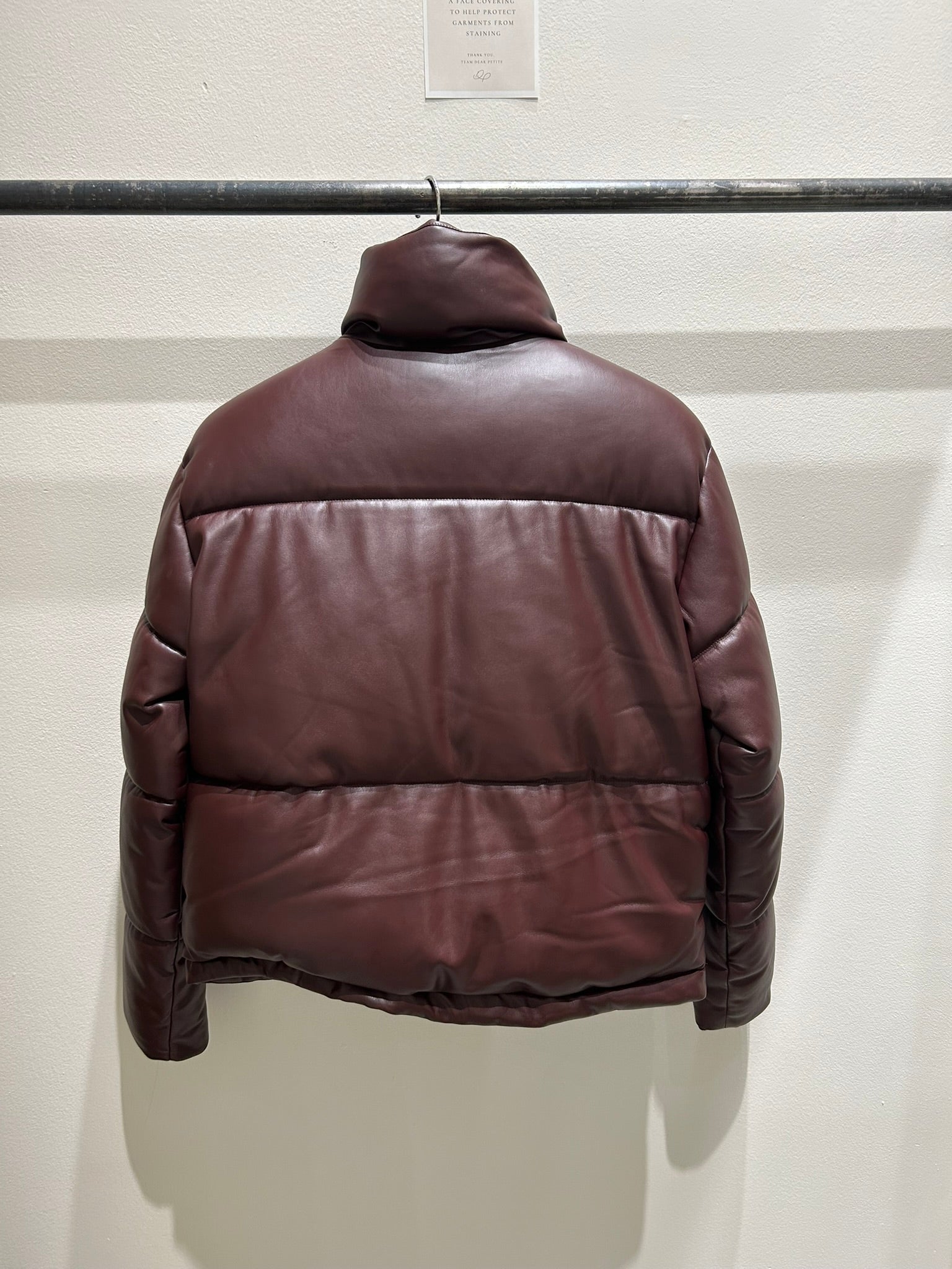 Faux Leather Puffer Coat