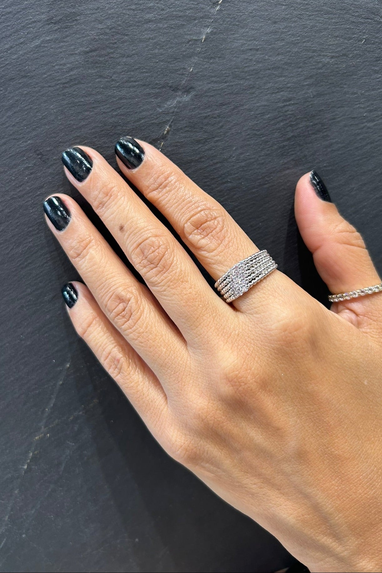 Diagonal Pave Ring