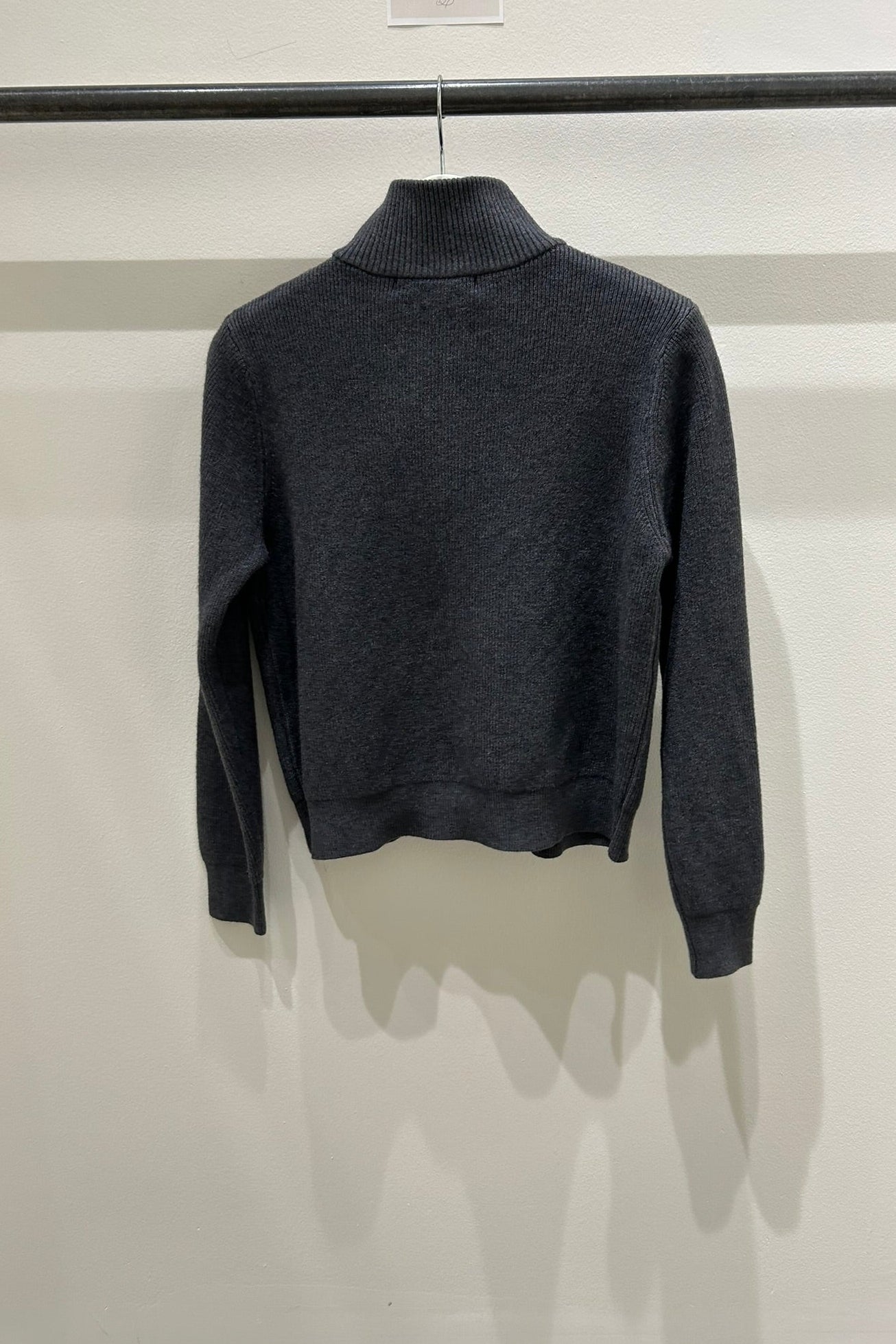 Button Detail Zip Up Cardigan