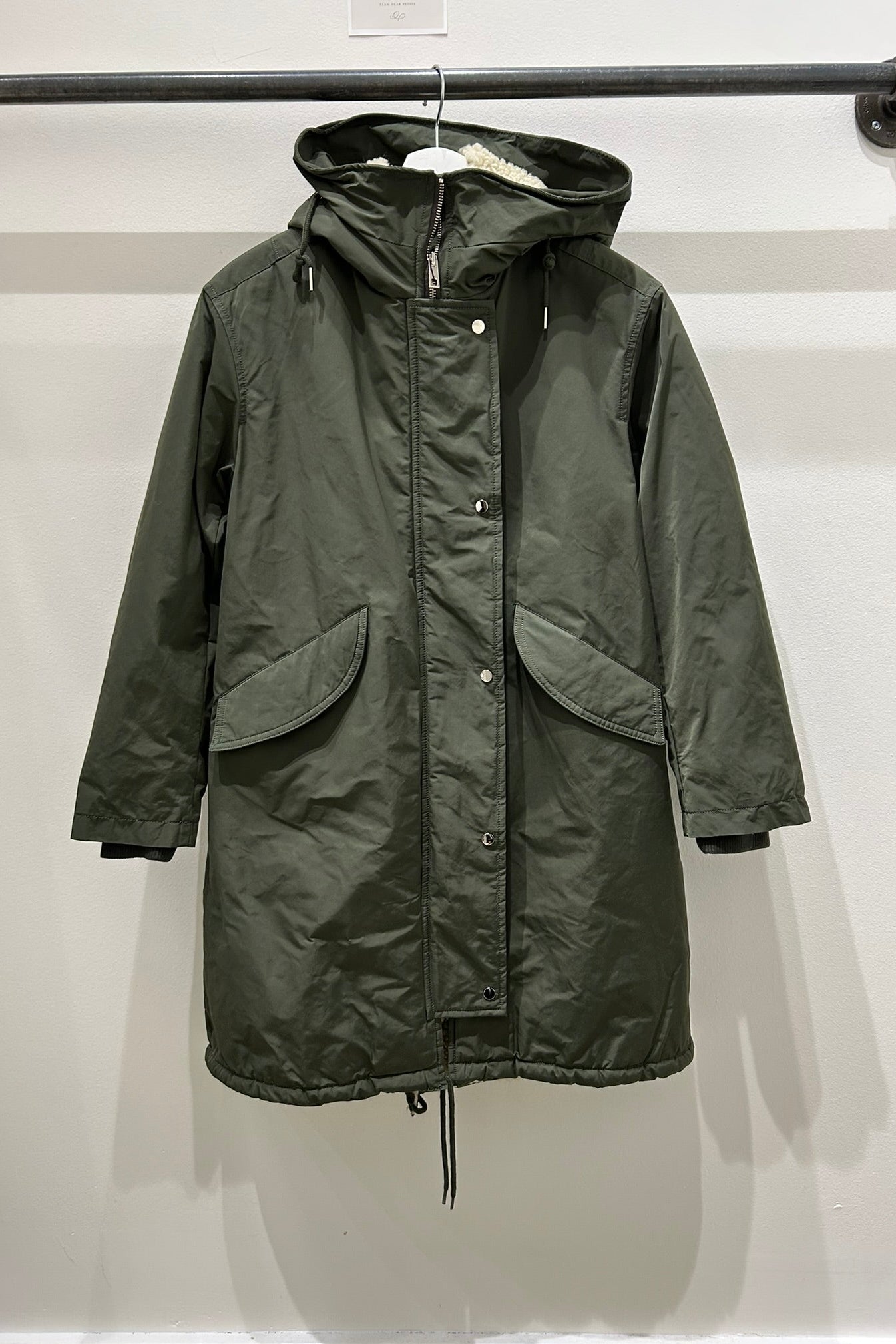 Sherpa Lined Utility Midi Jacket