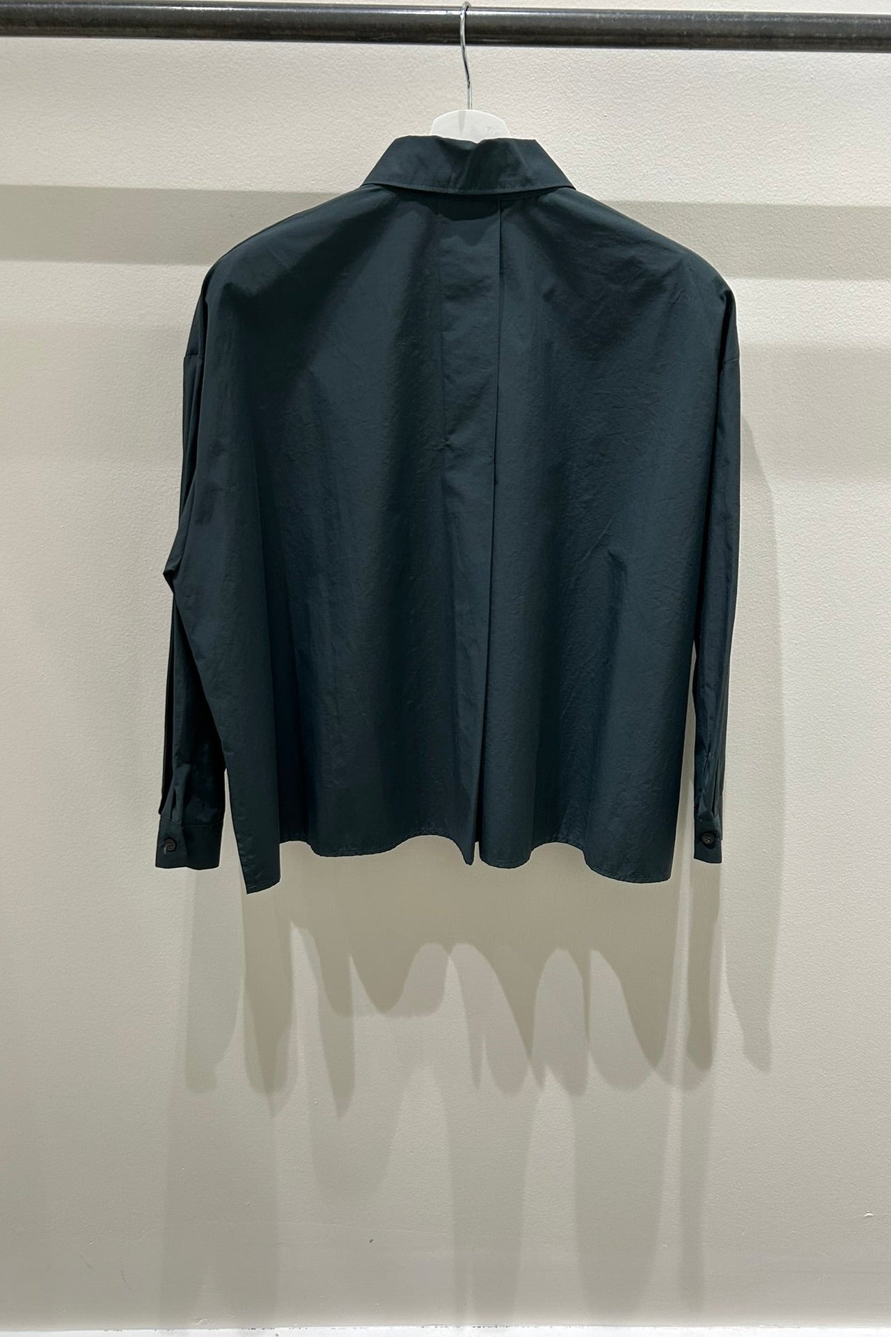 Back-Pleated Button-Up Shirt