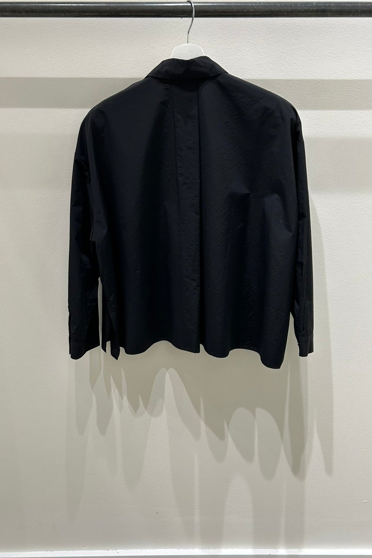 Back-Pleated Button-Up Shirt