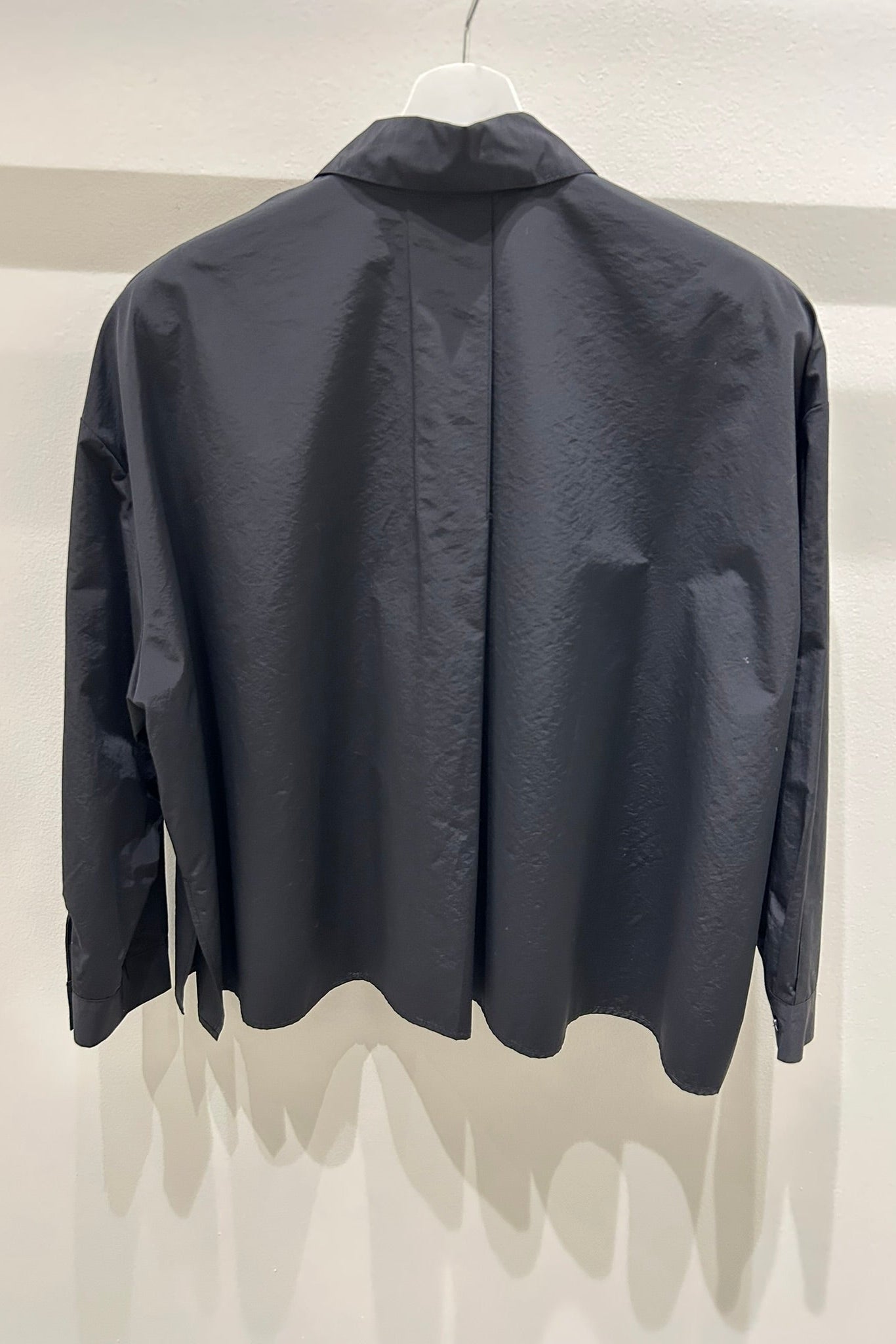 Back-Pleated Button-Up Shirt