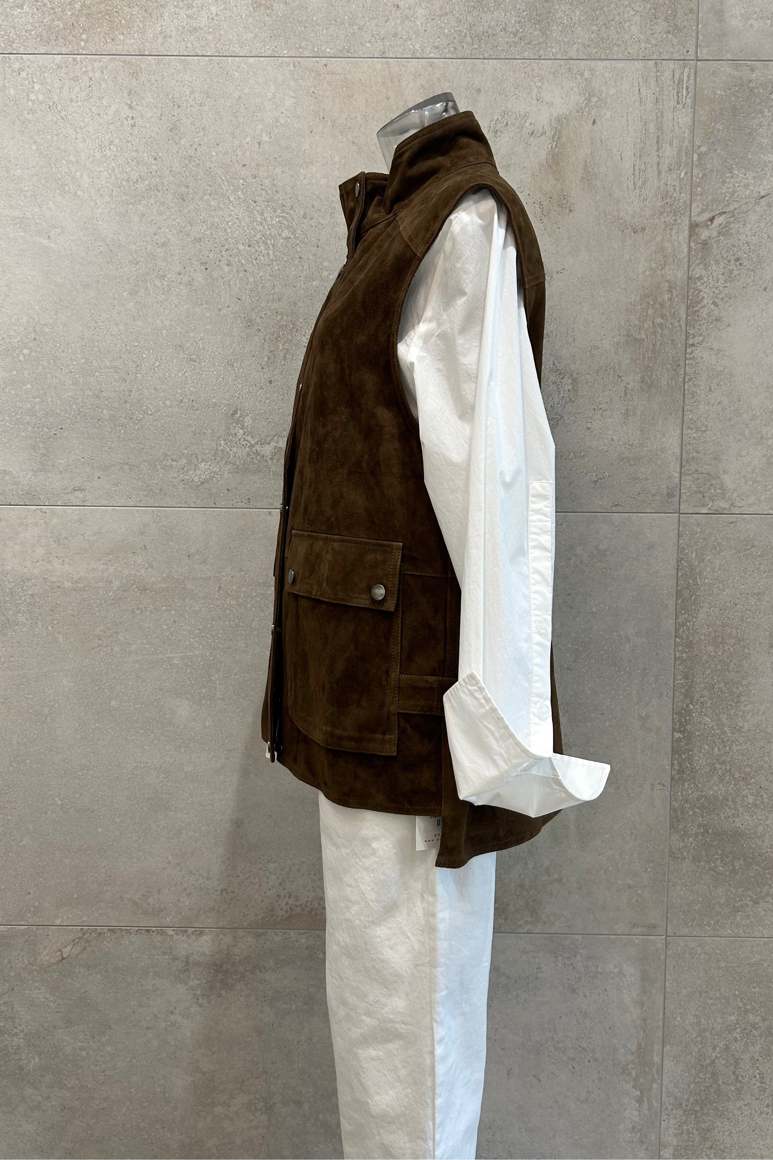 Relaxed Fit Suede Vest