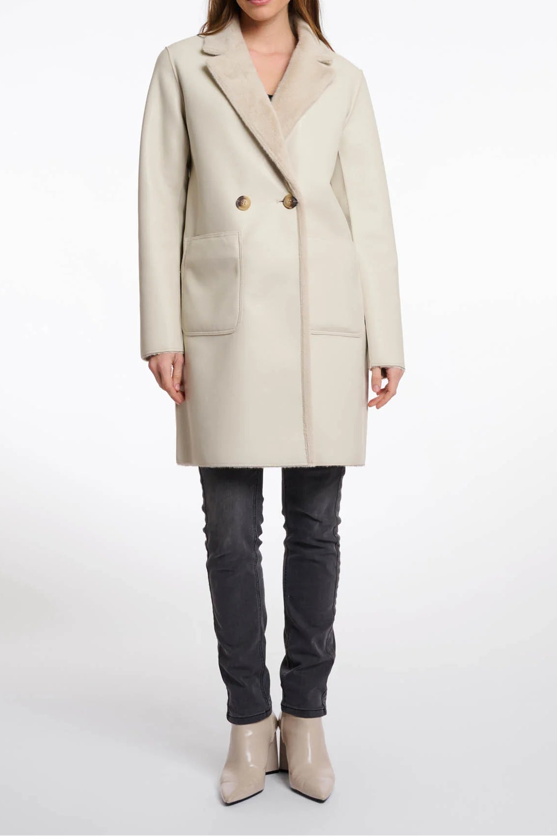 Reversible Faux Leather Coat