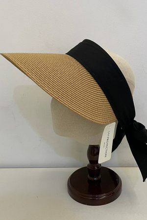 Back Ribbon Wide Brim Visor