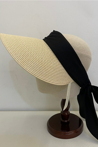 Back Ribbon Wide Brim Visor