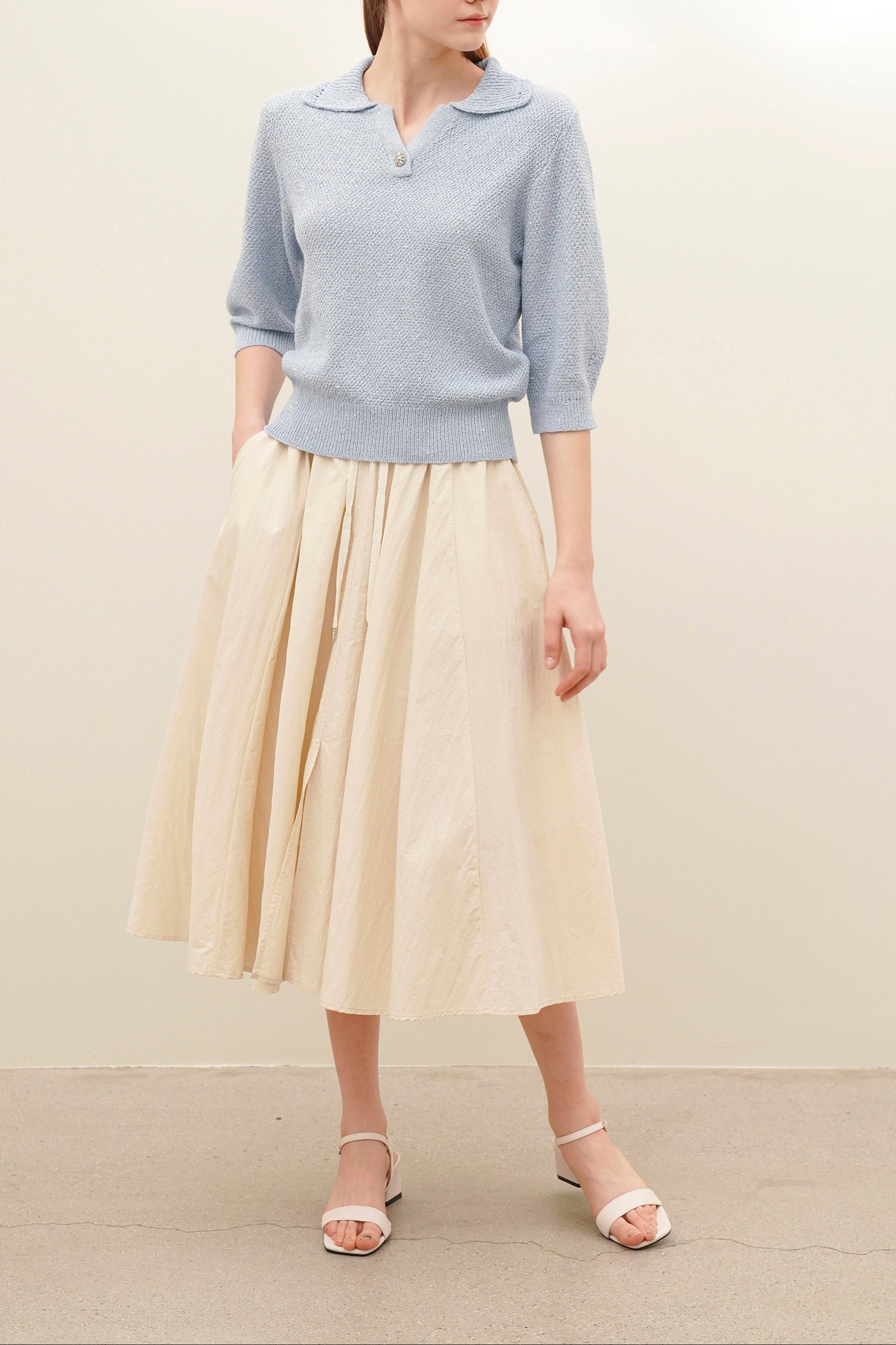 Tech Flared Long Skirt