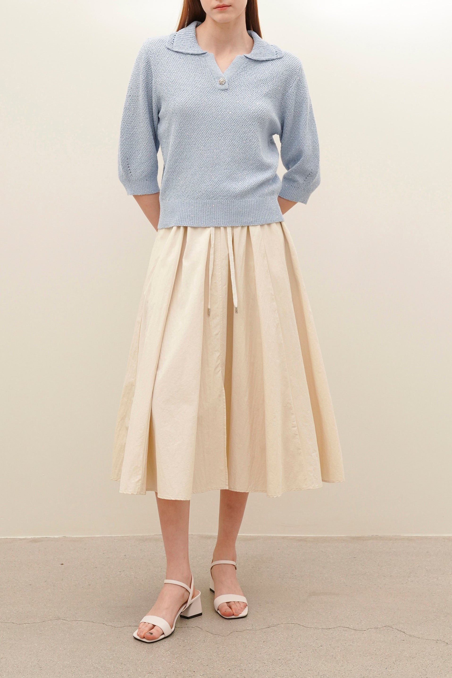 Tech Flared Long Skirt