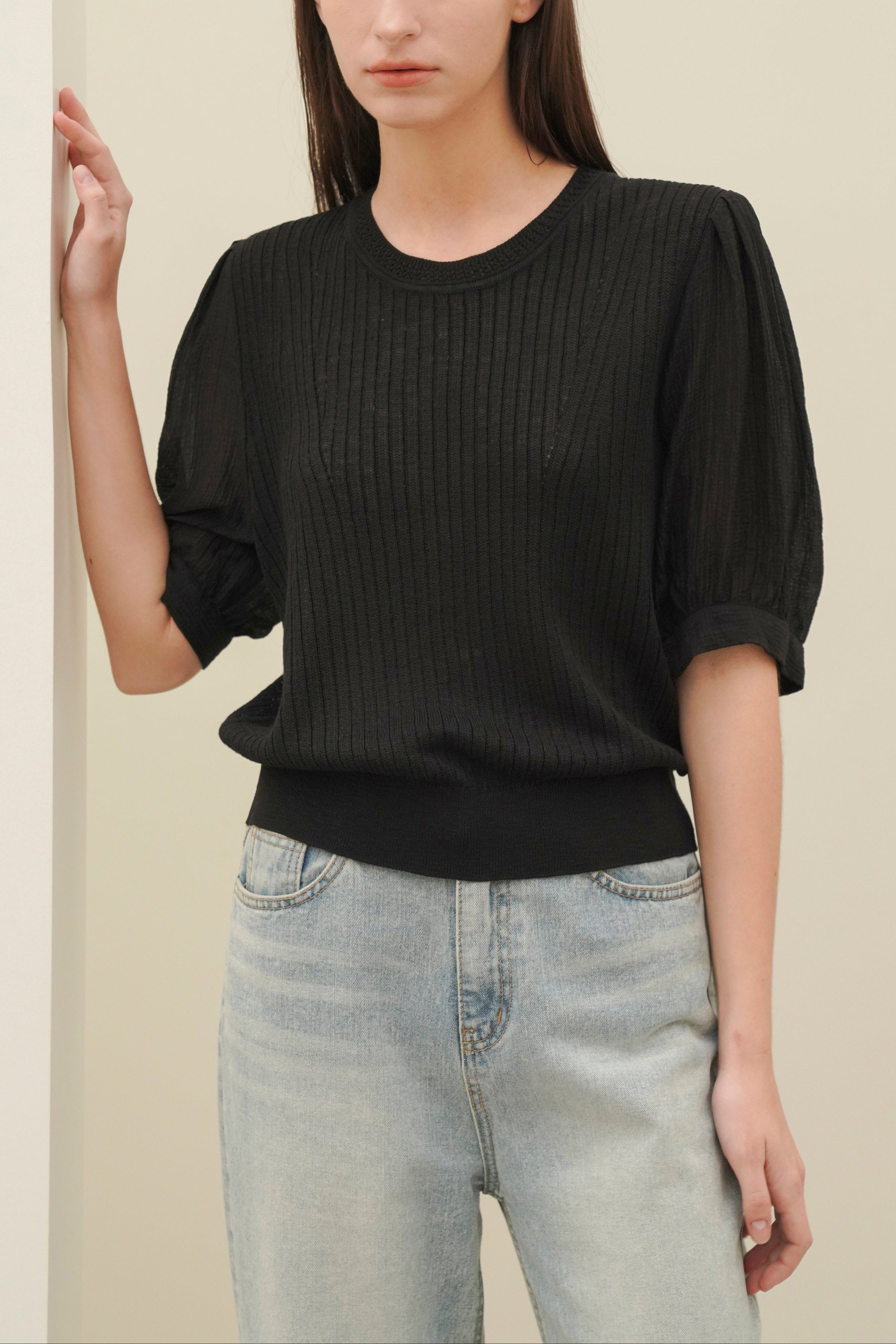 Matilda Puff Sleeve Knit Top