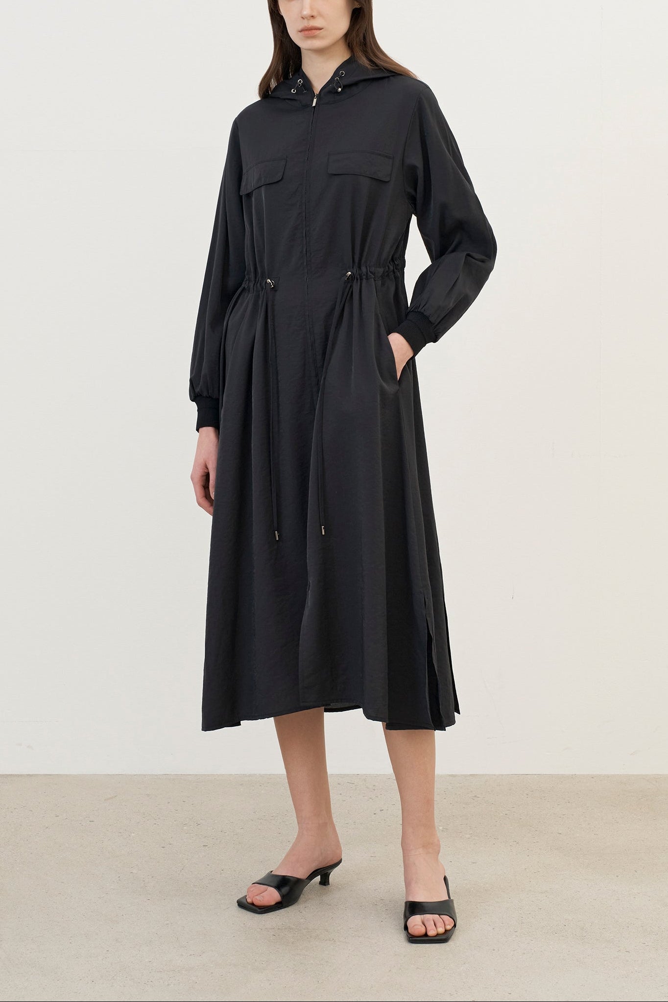 Zip Front Long Dress