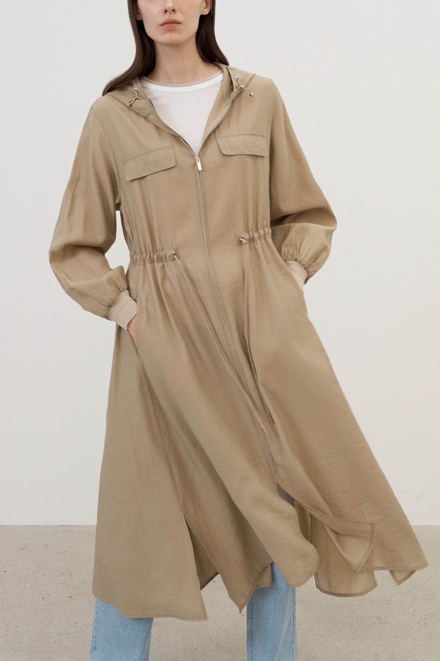 Zip Front Long Dress