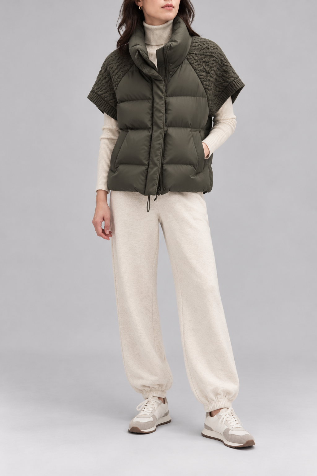 Kay Cable Knit Puffer Vest