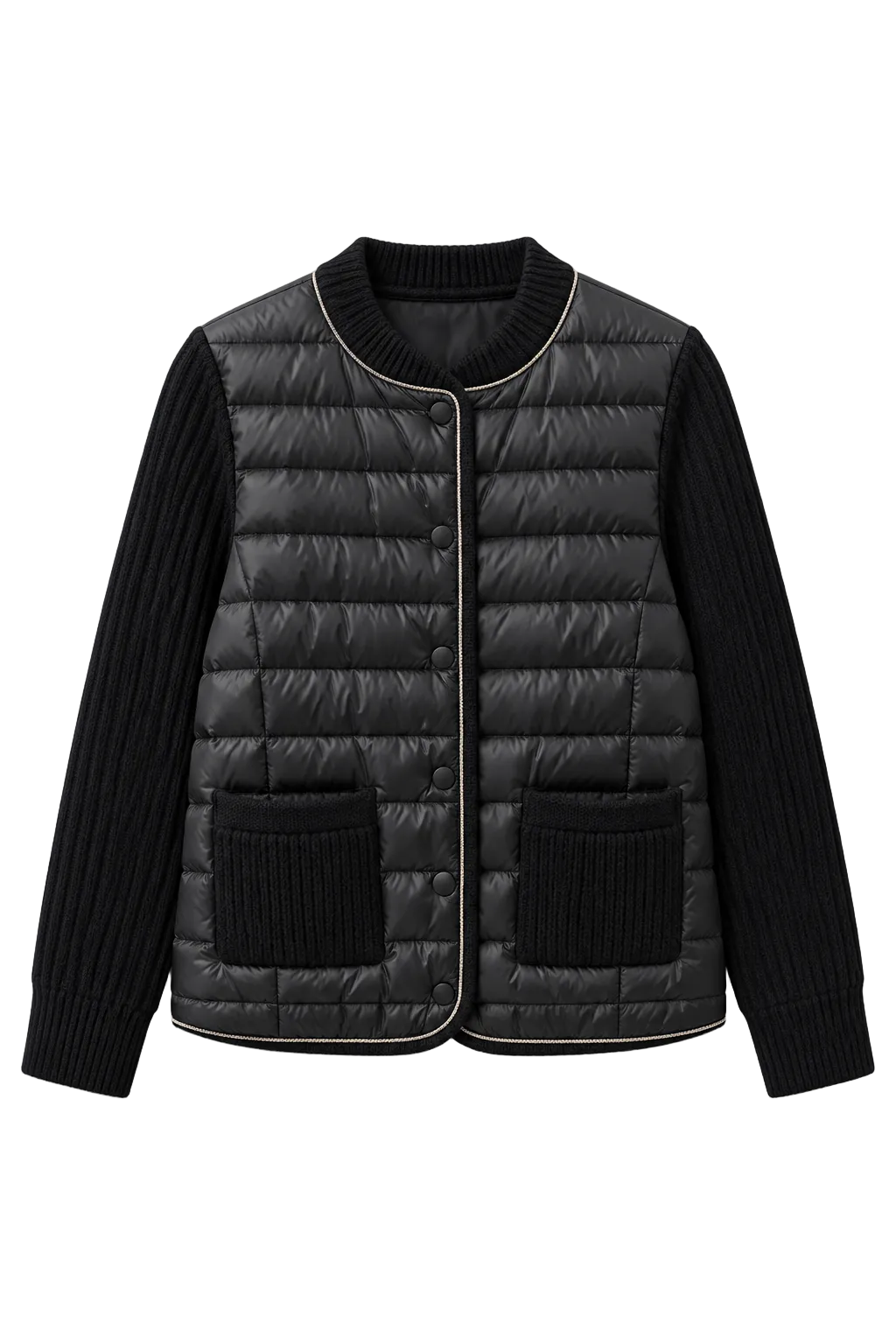 Knit Sleeve  Light Puffer Jacket