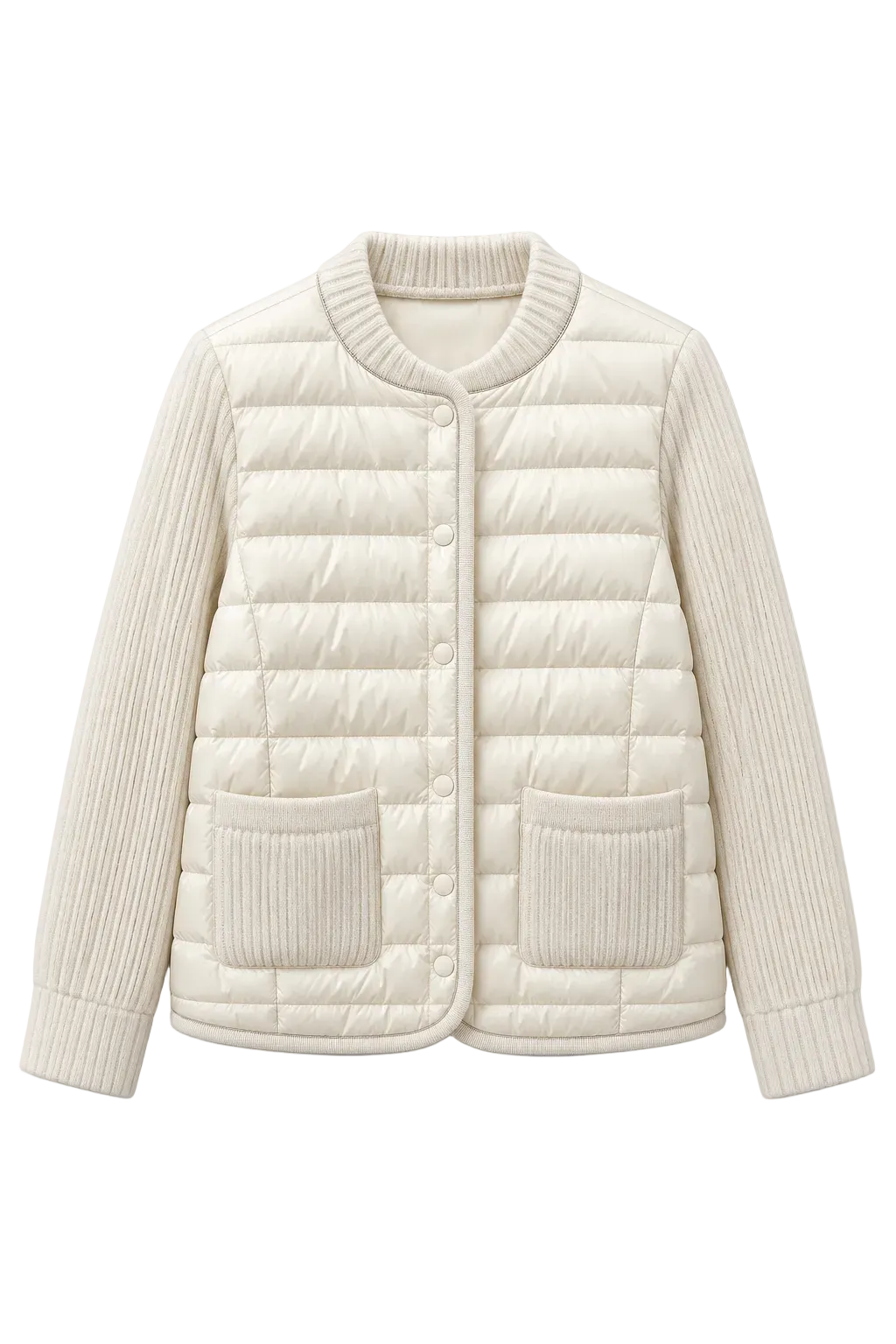 Knit Sleeve  Light Puffer Jacket