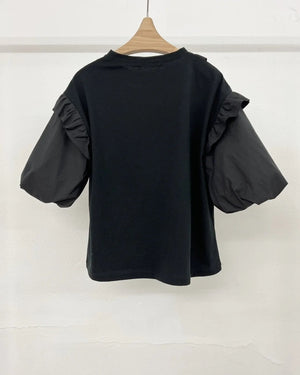 Mixed Media Ruffle T-Shirt