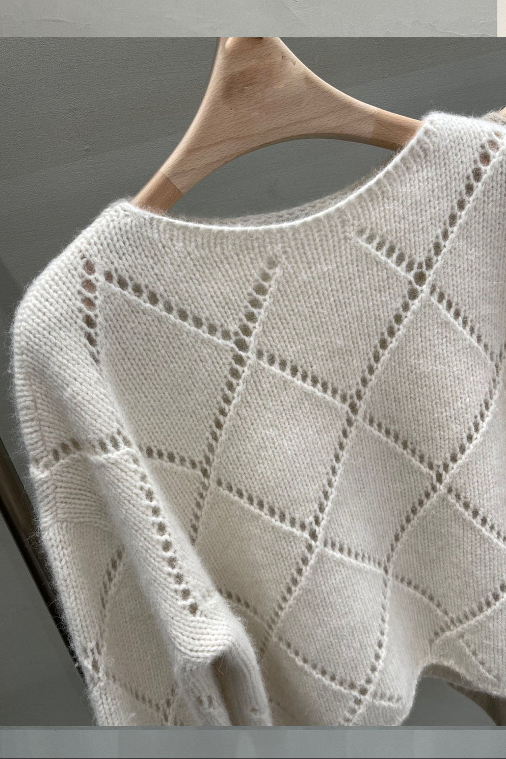 Openwork Diamond Sweater