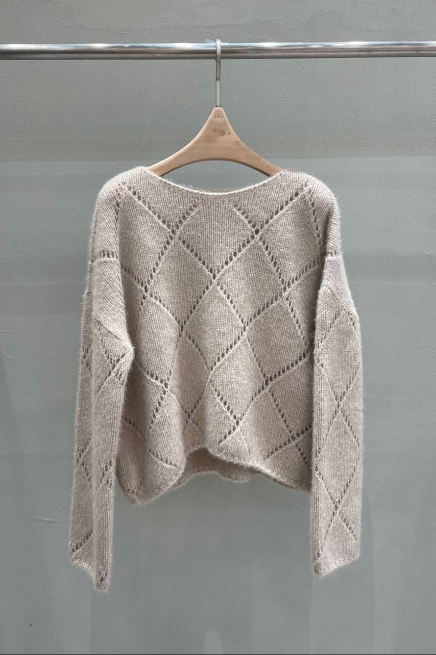 Openwork Diamond Sweater