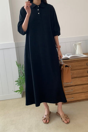 Pique Polo T-Shirt Maxi Dress