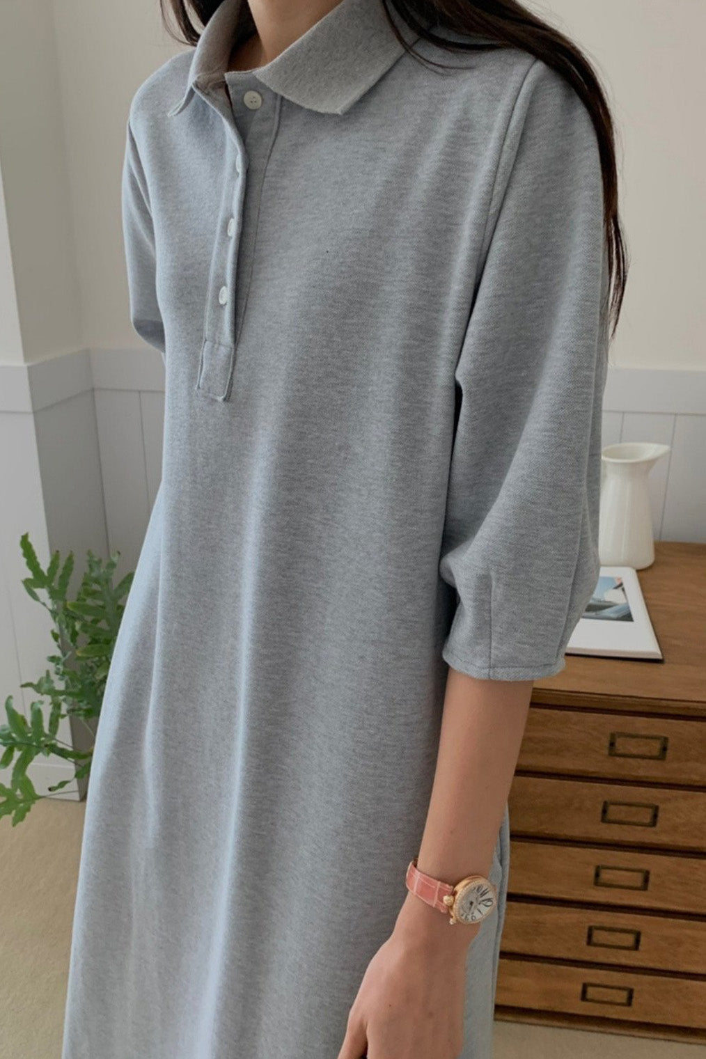 Pique Polo T-Shirt Maxi Dress