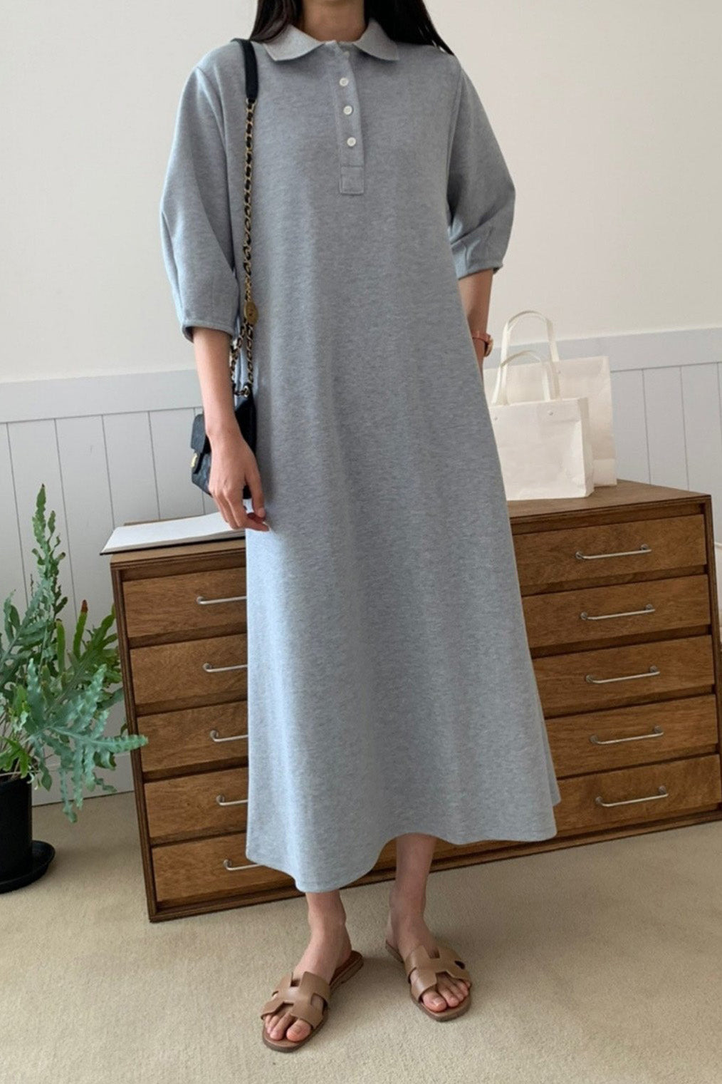 Pique Polo T-Shirt Maxi Dress