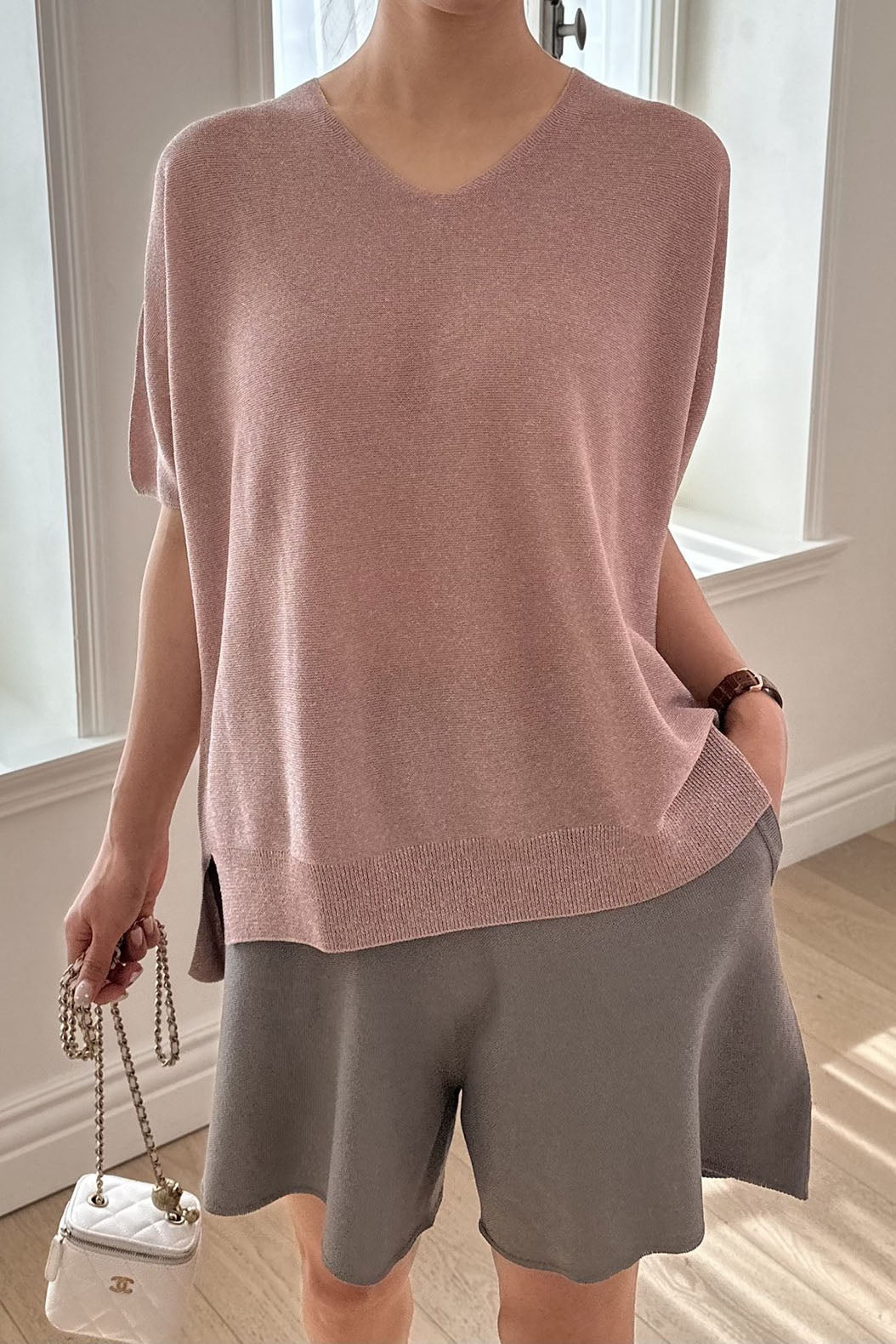 Relaxed Fit Whole Garment Knit Shorts