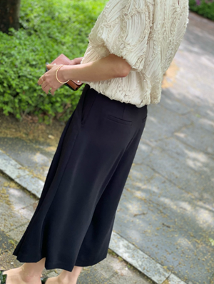 Wide Pleated Culotte Pants