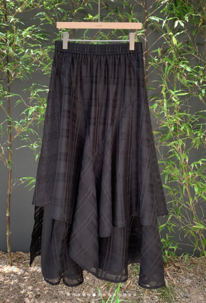 Windowpane Layered Skirt