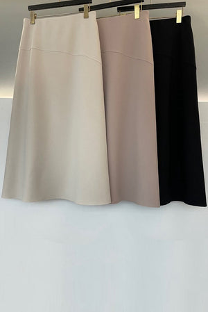 Seam Detail A-Line Midi Skirt