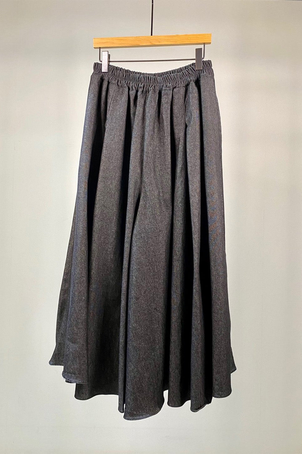 Soft Denim Wide Leg Skirt Pants