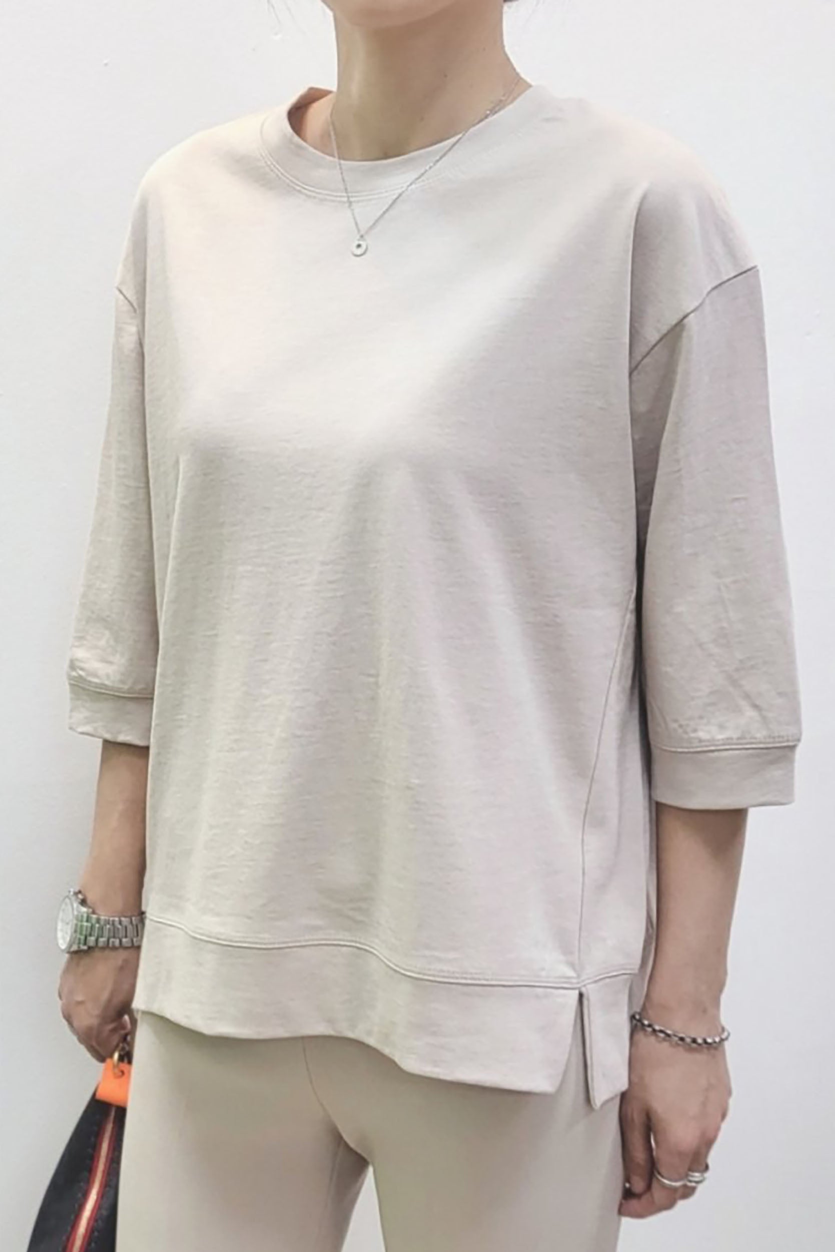 Soft Silket 3/4 Sleeve Sweatshirt T-Shirt
