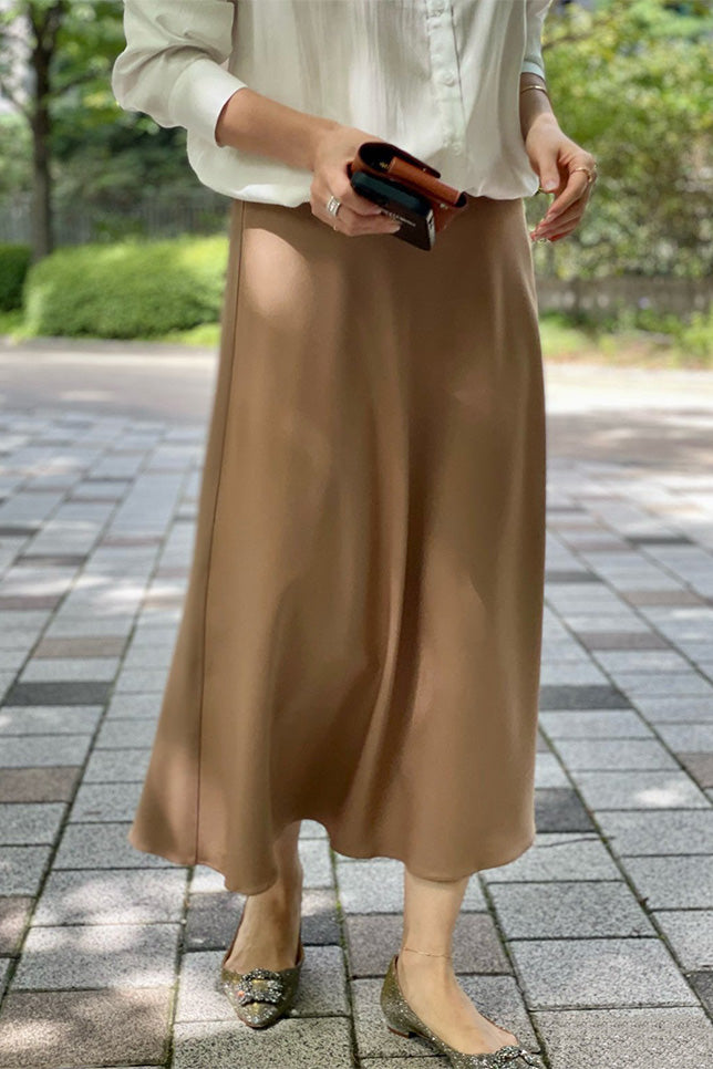 Span Blend Long Flared Skirt 