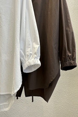 Split Back Tie Oversized Tunic Shirt