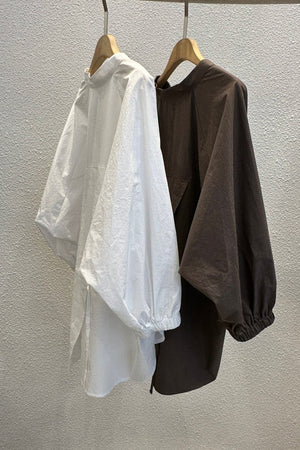 Split Back Tie Oversized Tunic Shirt